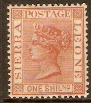 Sierra Leone 1884 1s Red-brown. SG34.