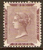 Sierra Leone 1885 6d Brown-purple. SG36.