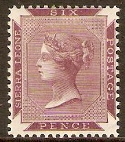 Sierra Leone 1885 6d Purple-lake. SG37.