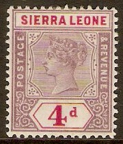 Sierra Leone 1896 4d Dull mauve and carmine. SG47.
