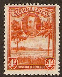 Sierra Leone 1932 4d Orange. SG160.