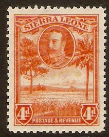 Sierra Leone 1932 4d Orange. SG160.