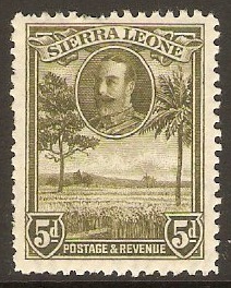 Sierra Leone 1932 5d Bronze-green. SG161.