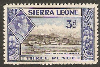 Sierra Leone 1938 3d Black and ultramarine. SG192.
