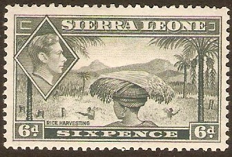 Sierra Leone 1938 6d Grey. SG195.
