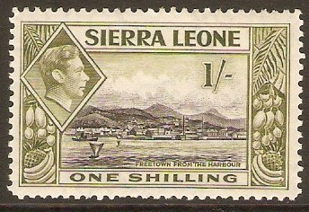 Sierra Leone 1938 1s Black and olive-green. SG196.