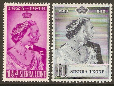Sierra Leone 1948 Royal Silver Wedding Set. SG203-SG204.