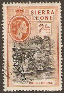 Sierra Leone 1956 2s.6d Black and chestnut. SG219.