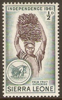 Sierra Leone 1961 d Chocolate and deep bluish green. SG223.