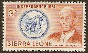 Sierra Leone 1961 3d Orange-brown and blue. SG227.