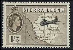 Sierra Leone 1956 1s.6d. Black and Sepia. SG218.