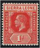 Sierra Leone 1912 1d. Scarlet. SG113a.