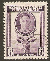 Somaliland Protectorate 1942 6a Violet. SG110.