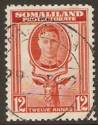 Somaliland Protectorate 1942 12a Red-orange. SG112.