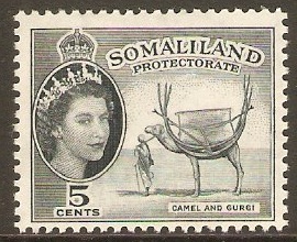 Somaliland Protectorate 1953 5c Slate-black. SG137.