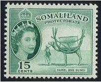 Somaliland Protectorate 1953 15c Blue-green. SG139.