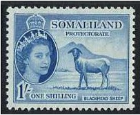 Somaliland Protectorate 1953 1s Light blue. SG144.