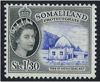 Somaliland Protectorate 1953 1s.30 Ultramarine and black. SG145.
