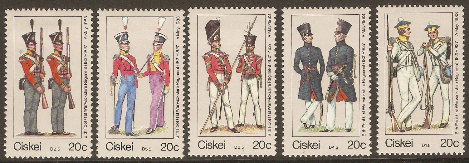 Ciskei 1983 British Military Uniforms (1st. Series). SG47-SG51.