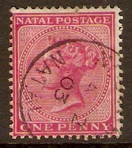 Natal 1874 1d Bright rose. SG67.