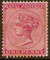 Natal 1882 1d Rose. SG99.