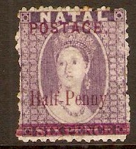 Natal 1895 d on 6d Violet. SG114.