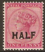 Natal 1895 HALF on 1d Rose. SG125.