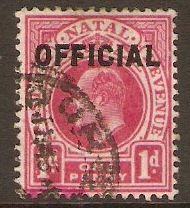 Natal 1904 1d Carmine Official Stamp. SGO2.