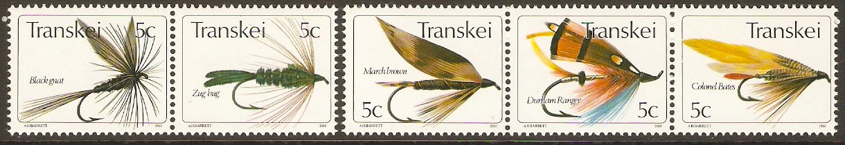 Transkei 1980 Fishing Flies (1st. Series) Set. SG65-SG69.
