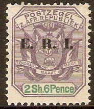 Transvaal 1901 2s.6d Dull violet and green. SG242.