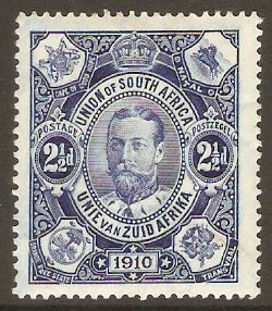 South Africa 1910 2½d Deep blue. SG1.