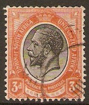 South Africa 1913 3d Black and orange-red. SG8.