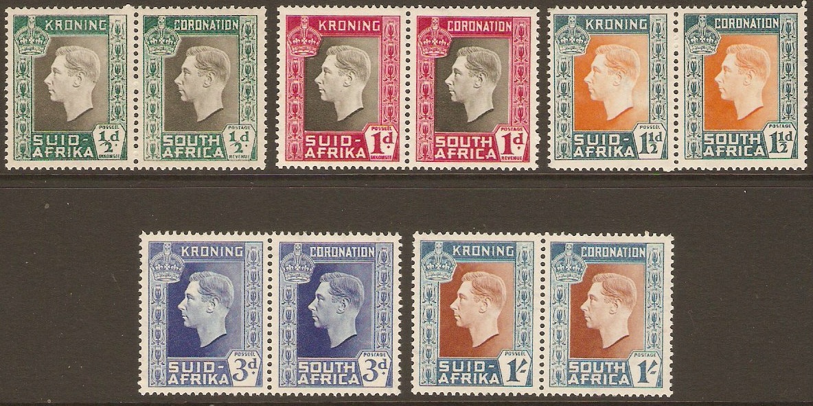 South Africa 1937 Coronation Set. SG71-SG75.
