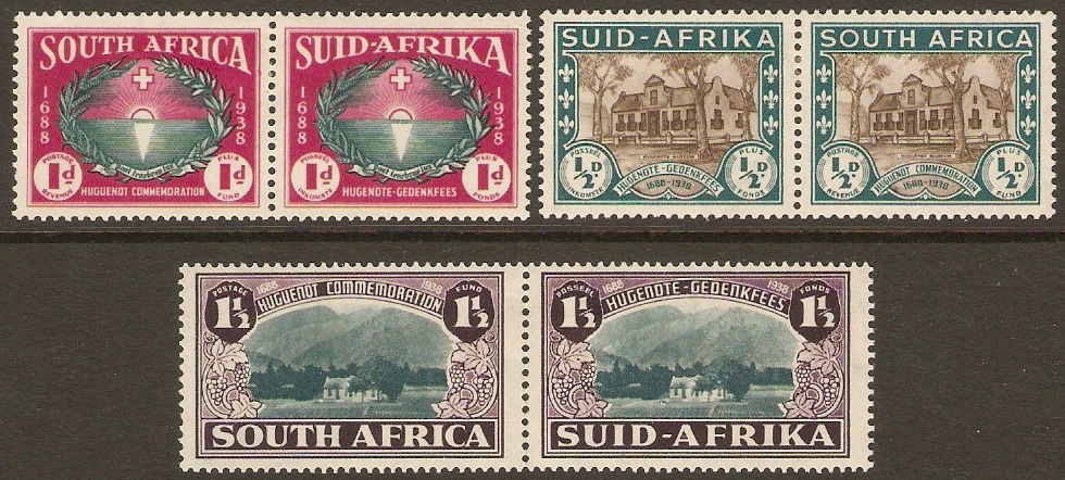 South Africa 1939 Huguenot Anniversary Set. SG82-SG84.