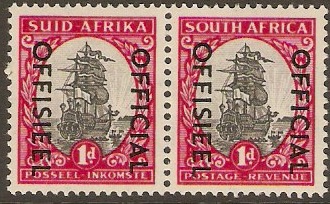 South Africa 1950 1d Grey and carmine. SGO43.