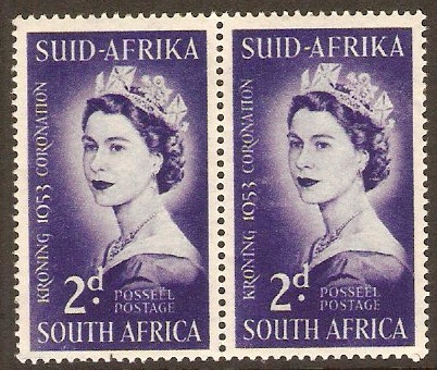 South Africa 1953 2d Coronation Stamp. SG143.
