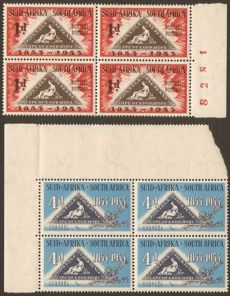 South Sfrica 1953 Stamp Centenary Set. SG144-SG145.