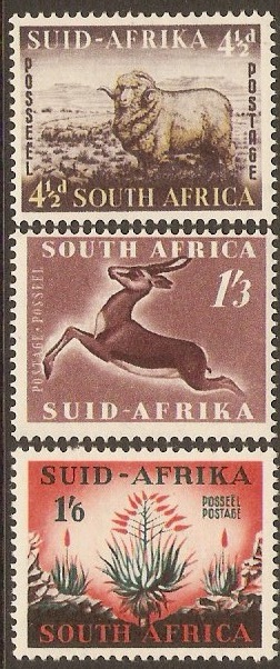 South Africa 1953 Flora and Fauna Stamps. SG146-SG148.