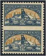South Africa 1948 1d. Blue-Green and Yellow-Buff. SG124.