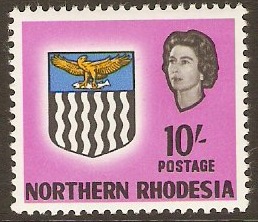Northern Rhodesia 1963 10s Bright magenta. SG87.