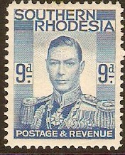 Southern Rhodesia 1937 9d pale blue. SG46.