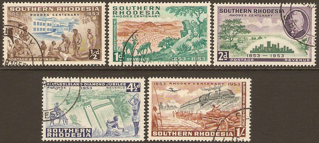 Southern Rhodesia 1953 Rhodes Birth Centenary Set. SG71-SG75.
