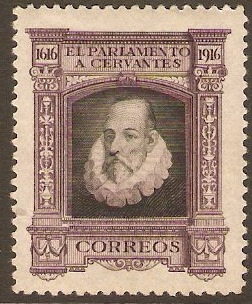 Spain 1916 Black and violet Official Stamp. SGO355.