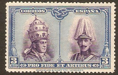 Spain 1928 3c Violet and blue. SG473.