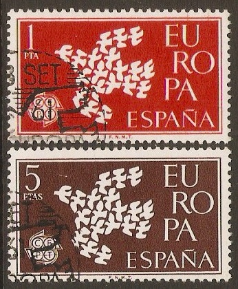Spain 1961 Europa Stamps Set. SG1432-SG1433.