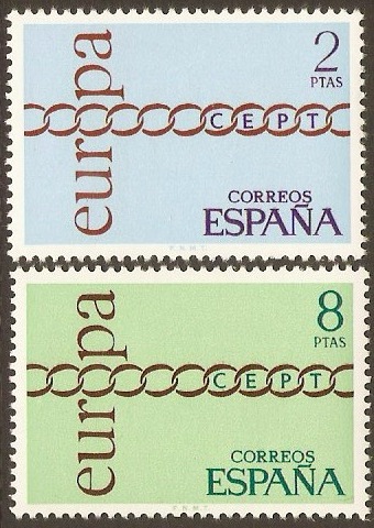 Spain 1971 Europa Stamps. SG2089-SG2090.