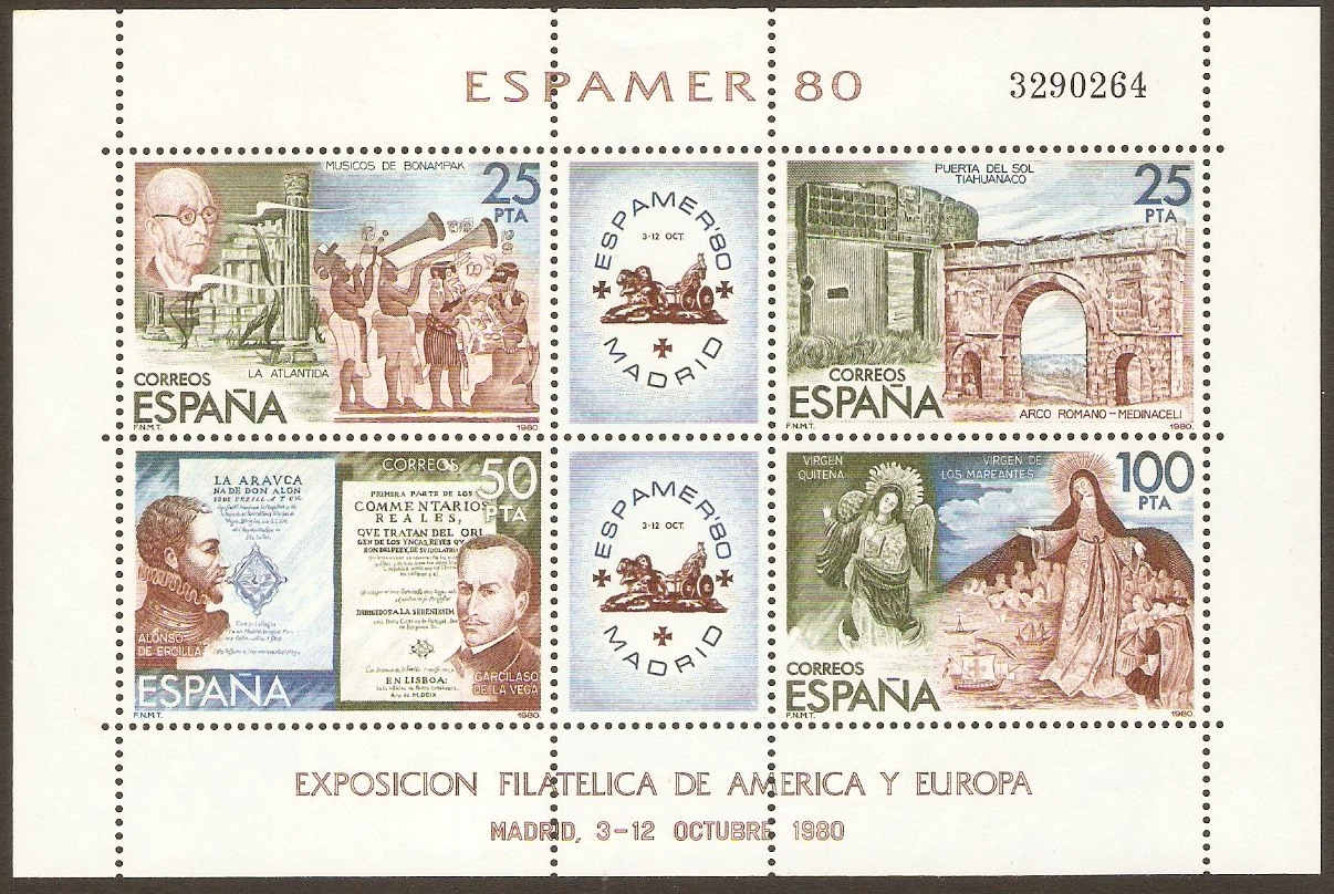 Spain 1980 Stamp Exhibition Sheet. SGMS2625.