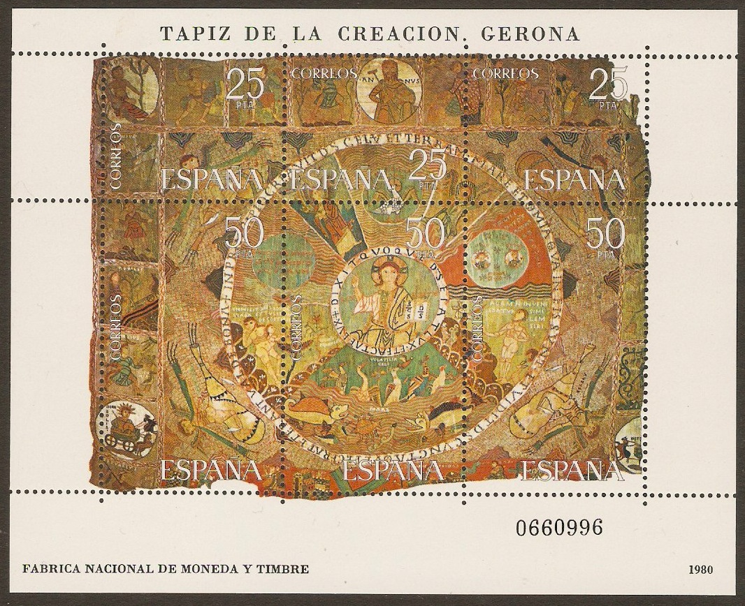 Spain 1980 Creation Tapestry Sheet. SGMS2627.