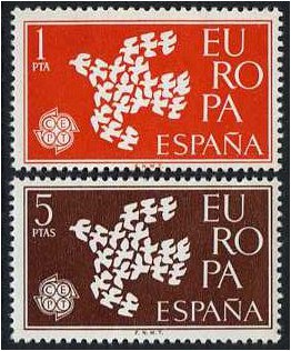 Spain 1961 Europa Stamp Set. SG1432-SG1433.