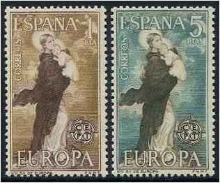 Spain 1963 Europa Stamp Set. SG1580-SG1581.